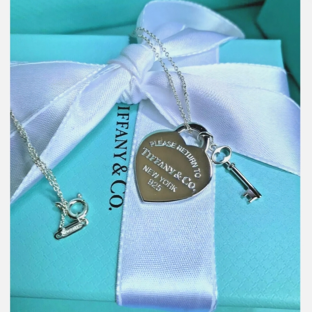 Tiffany & Co. Heart Tag and Key Necklace
